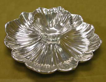 Mexican Pewter - Palm Leaf Tray and Bowl